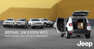 Jeep op grijs kenteken