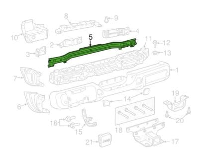 Jeep Wrangler JL Bracket Rear Bumper Center