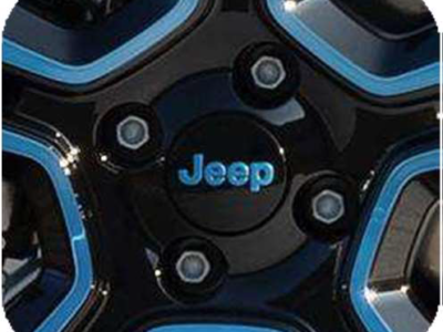 Jeep Avenger Wheel Cap Glossy Black With Bleu Logo