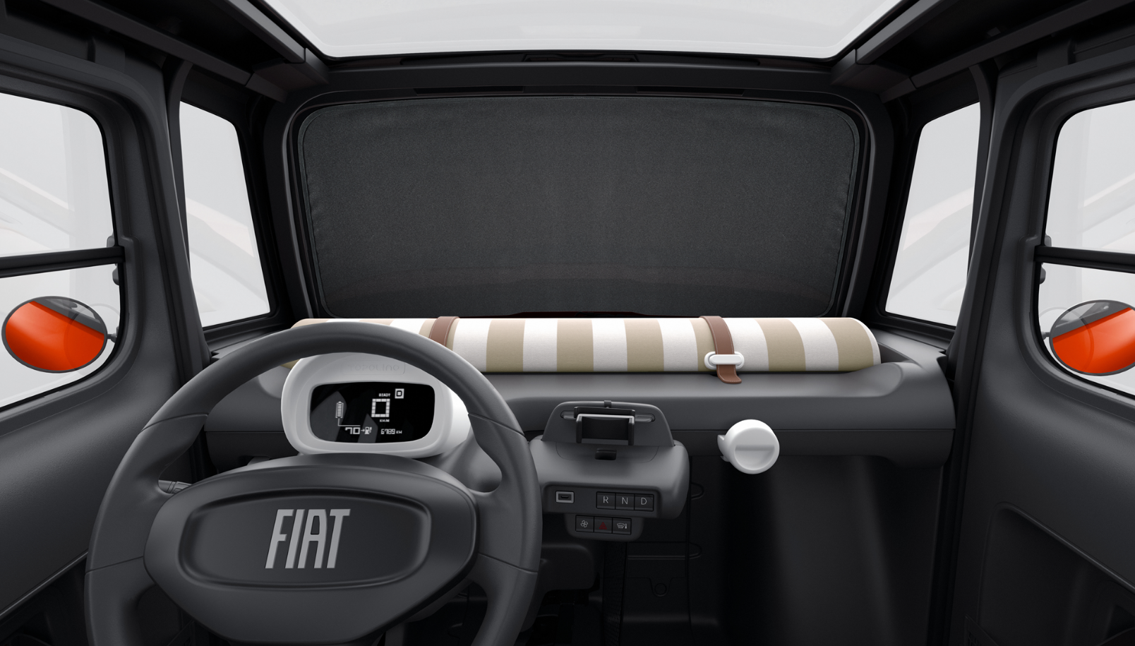 Fiat Topolino Zongordijn voor het voorruit