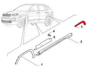 Jeep Compass Sierlijst Rechts Achter
