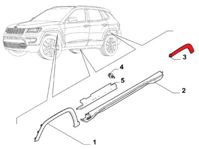 Jeep Compass Sierlijst Rechts Achter