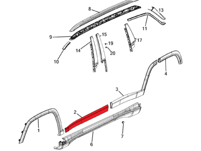 Jeep Compass Sierlijst portier LV
