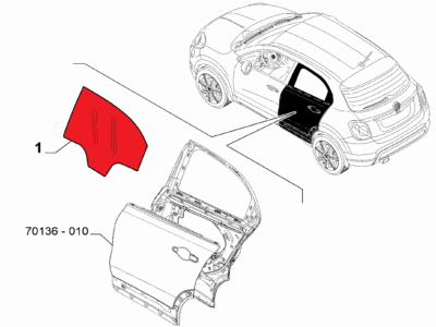 Fiat 500X Portierraam Rechts achter